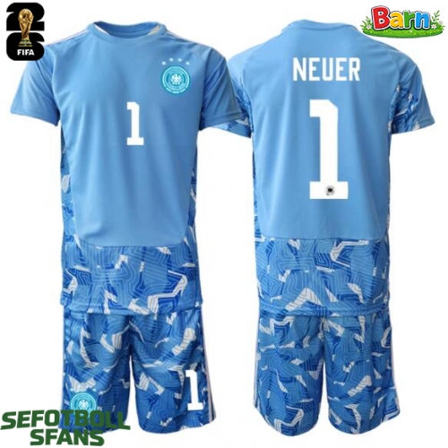 Tyskland Manuel Neuer #1 Målvakt Bortaställ Barn VM 2026 Kortärmad (+ Korta byxor)